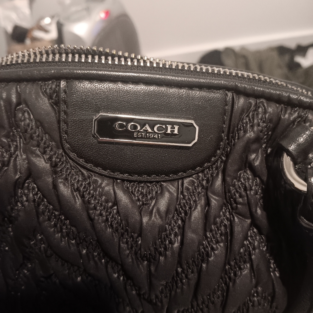 Coach Quilted Black Shoulder Bag